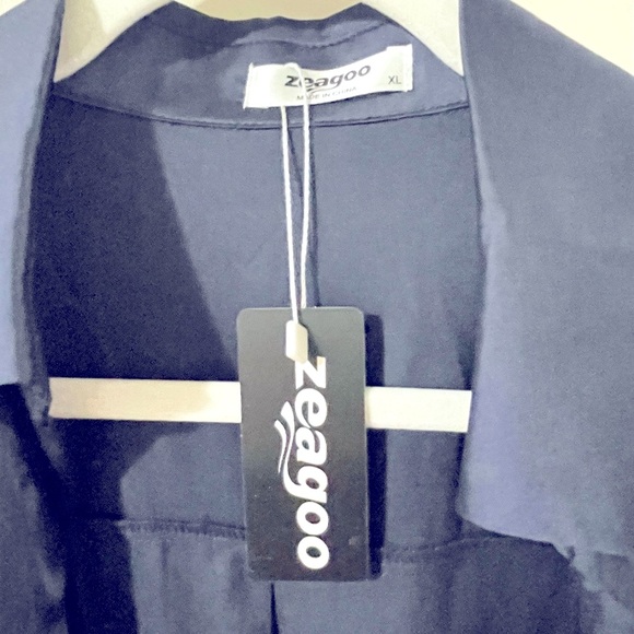 Zeagoo dark navy silky blouse - Picture 4 of 6